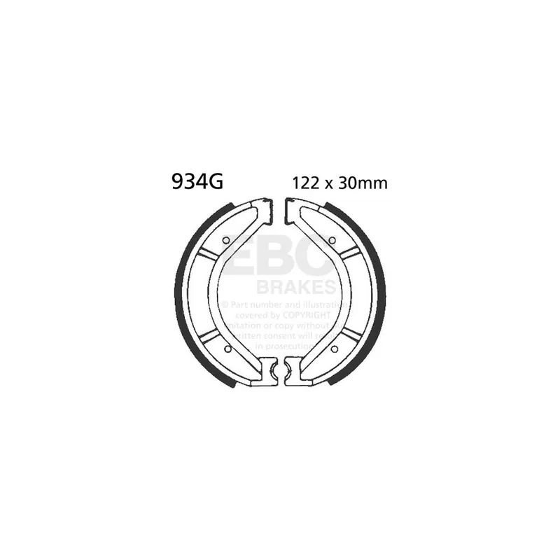 Originální Sada brzdových čelistí EBC 934G drážkovaný