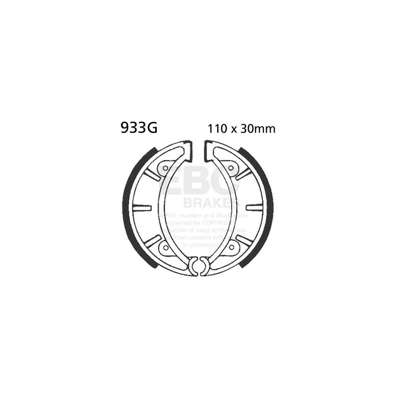 Sada brzdových čelistí EBC 933G drážkovaný Exkluzivní