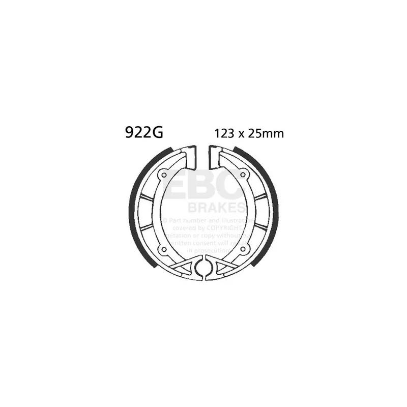 Sada brzdových čelistí EBC 922G drážkovaný Pouze Dnes