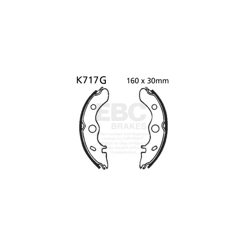 Sada brzdových čelistí EBC K717G drážkovaný Hromadná Objednávka