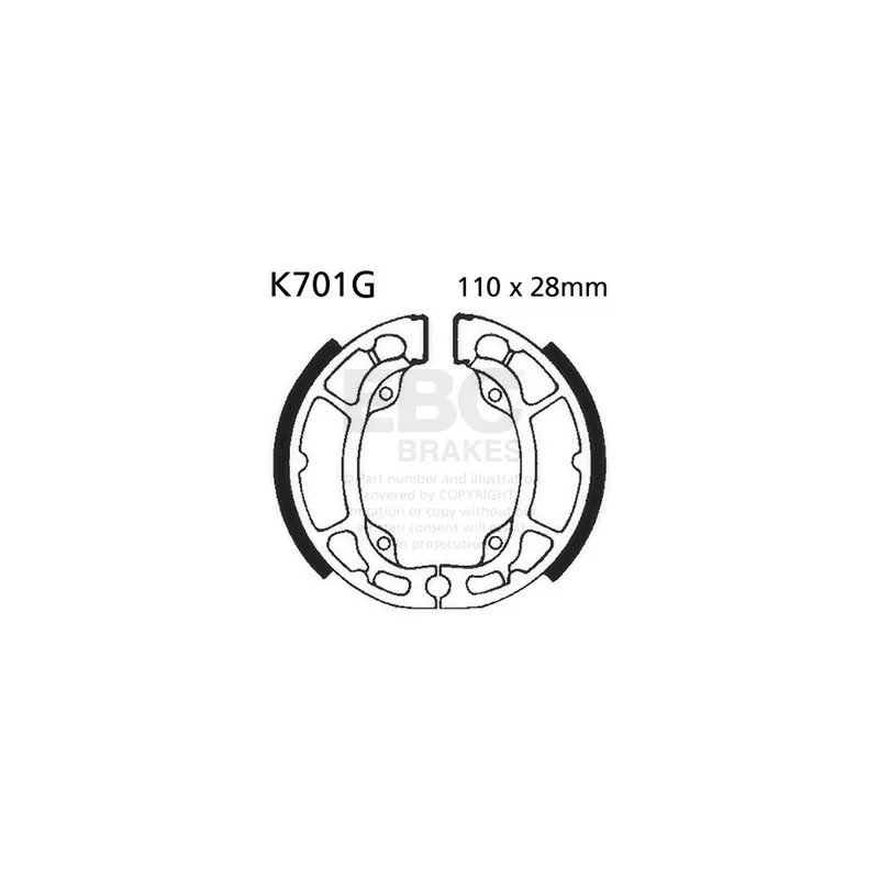 Sada brzdových čelistí EBC K701G drážkovaný Značkový