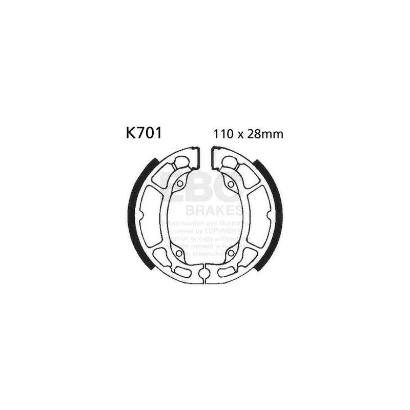 Sada brzdových čelistí EBC K701 Vysoce Kvalitní