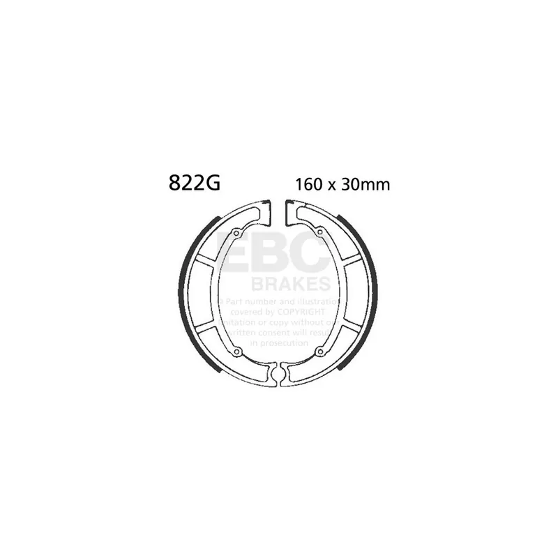 Sada brzdových čelistí EBC 822G drážkovaný Horká Nabídka
