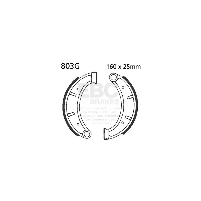 Sada brzdových čelistí EBC 803G drážkovaný Profesionální