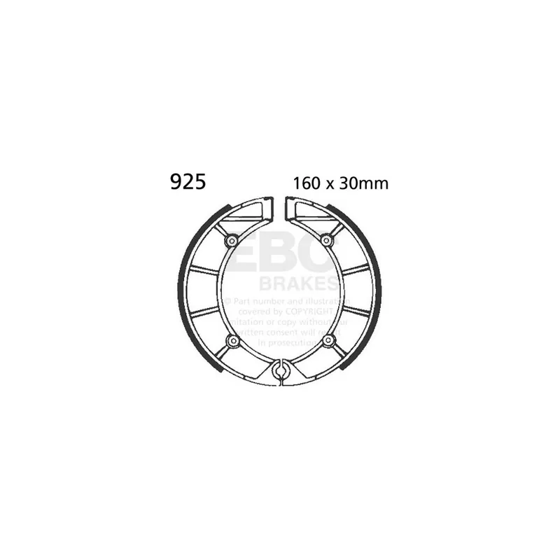 Sada brzdových čelistí EBC 925 Garance Vrácení Peněz