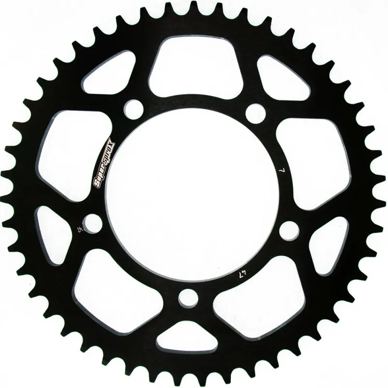 Hliníková řetězová rozeta SUPERSPROX RAL-7:47-BLK černý 47 zubů, 525 Zlevněný