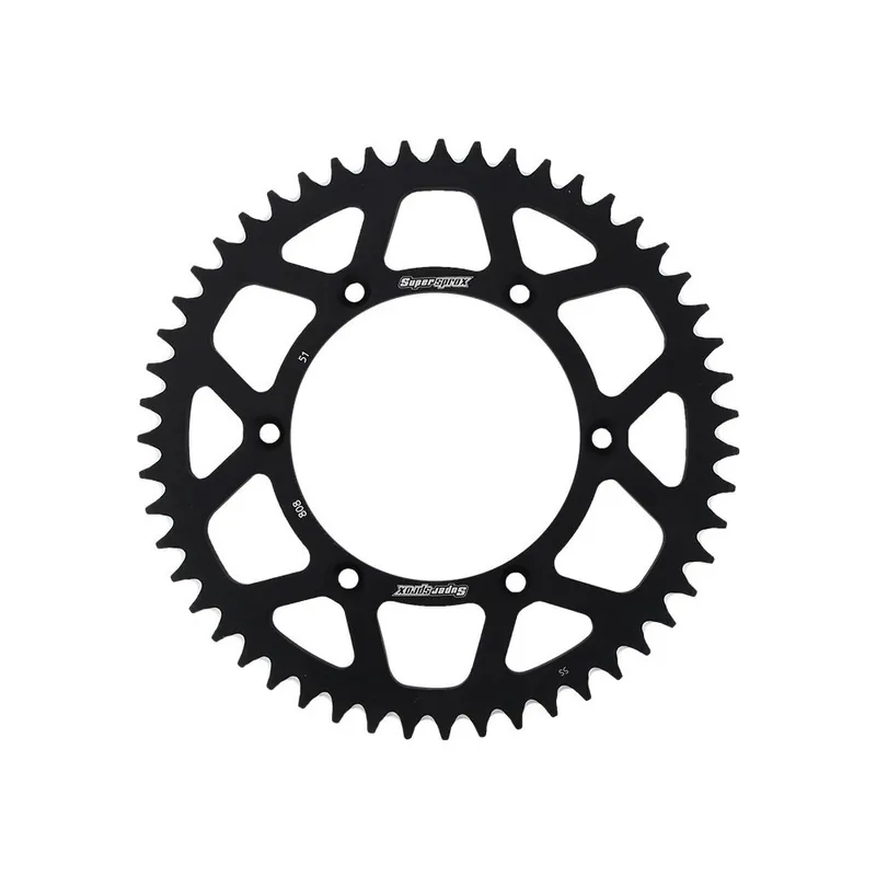 Omezená Nabídka Hliníková řetězová rozeta SUPERSPROX RAL-808:51-BLK černý 51 zubů, 520