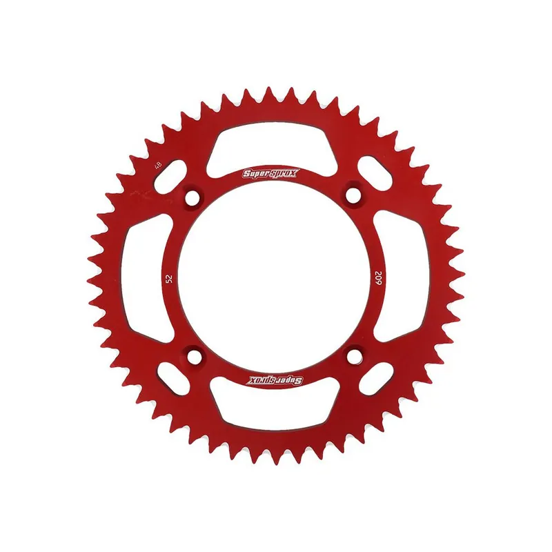 Originální Hliníková řetězová rozeta SUPERSPROX RAL-209:52-RED červená 52 zubů, 420