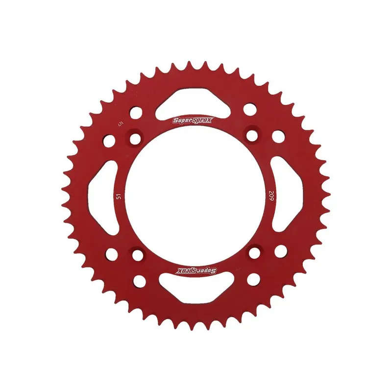 Hliníková řetězová rozeta SUPERSPROX RAL-209:51-RED červená 51 zubů, 420 Autentický