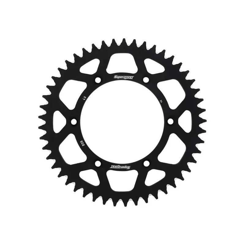 Vysoce Kvalitní Hliníková řetězová rozeta SUPERSPROX RAL-808:49-BLK černý 49 zubů, 520