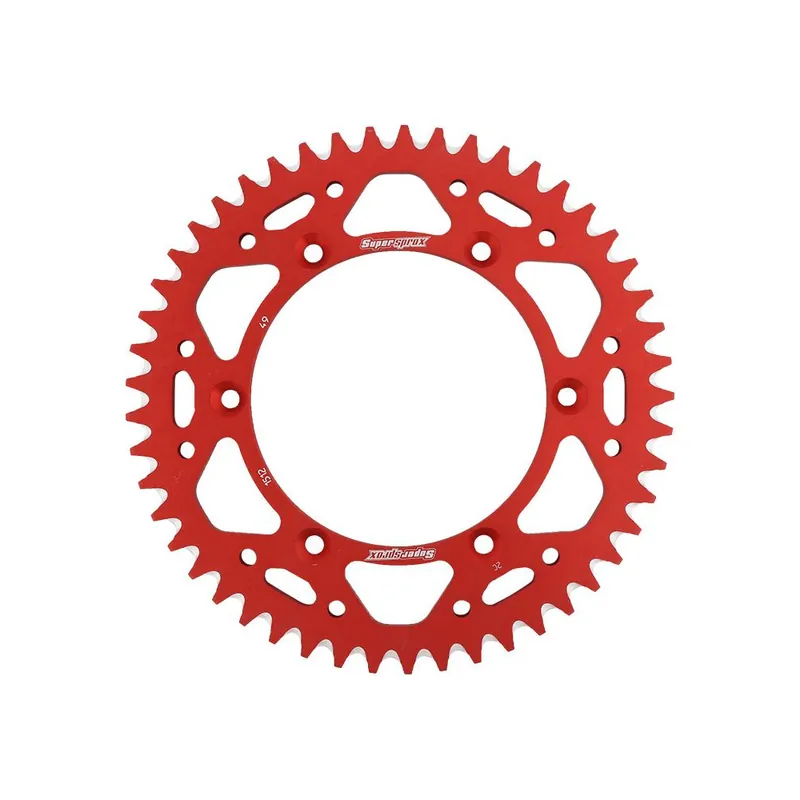 Hliníková řetězová rozeta SUPERSPROX RAL-1512:49-RED červená 49 zubů, 520 Cenový Hit