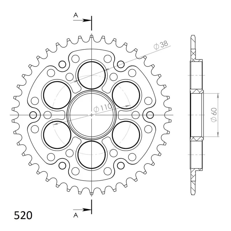 Nejlepší Cena Rozeta SUPERSPROX STEALTH RST-737:42-BLK černý 42 zubů, 520