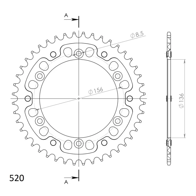 Rozeta SUPERSPROX STEALTH RST-1512:44-GLD zlatá 44 zubů, 520 Tovární Cena
