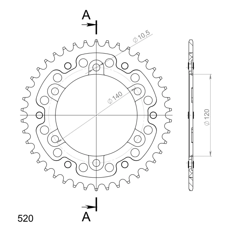 Rozeta SUPERSPROX STEALTH RST-1490:42-GLD zlatá 42 zubů, 520 Speciální Cena