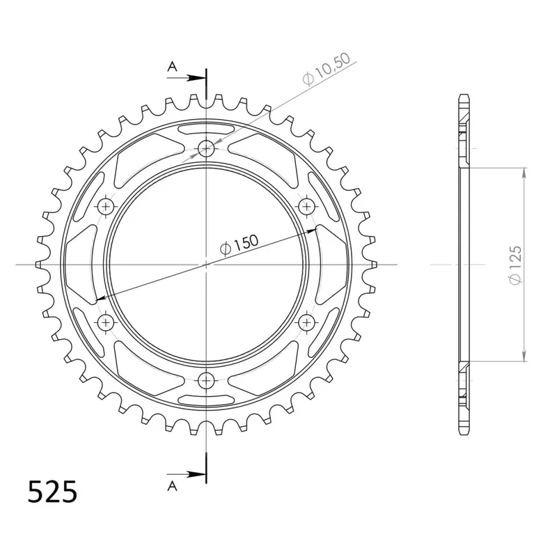 Sleva Řetězová rozeta SUPERSPROX RFE-899:42-BLK černý 42 zubů, 525