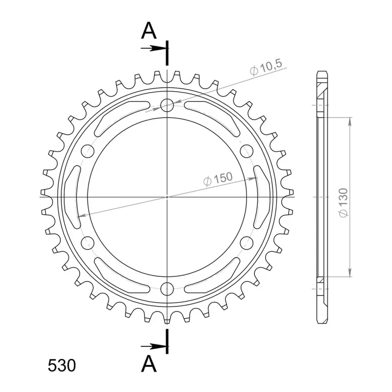Nová Kolekce Řetězová rozeta SUPERSPROX RFE-859:39-BLK černý 39 zubů, 530