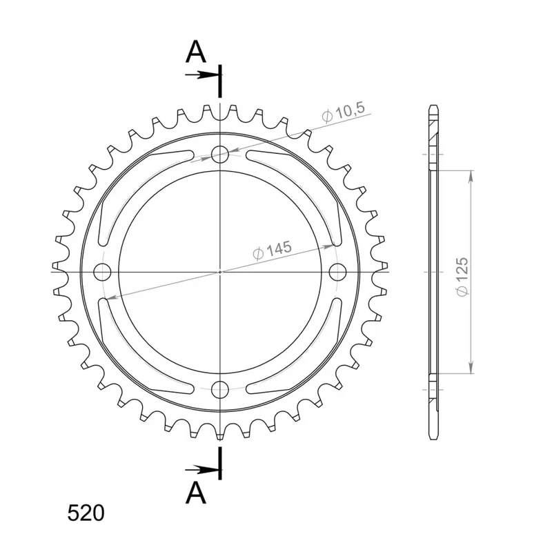 Víkendová Akce Řetězová rozeta SUPERSPROX RFE-857:39-BLK černý 39 zubů, 520