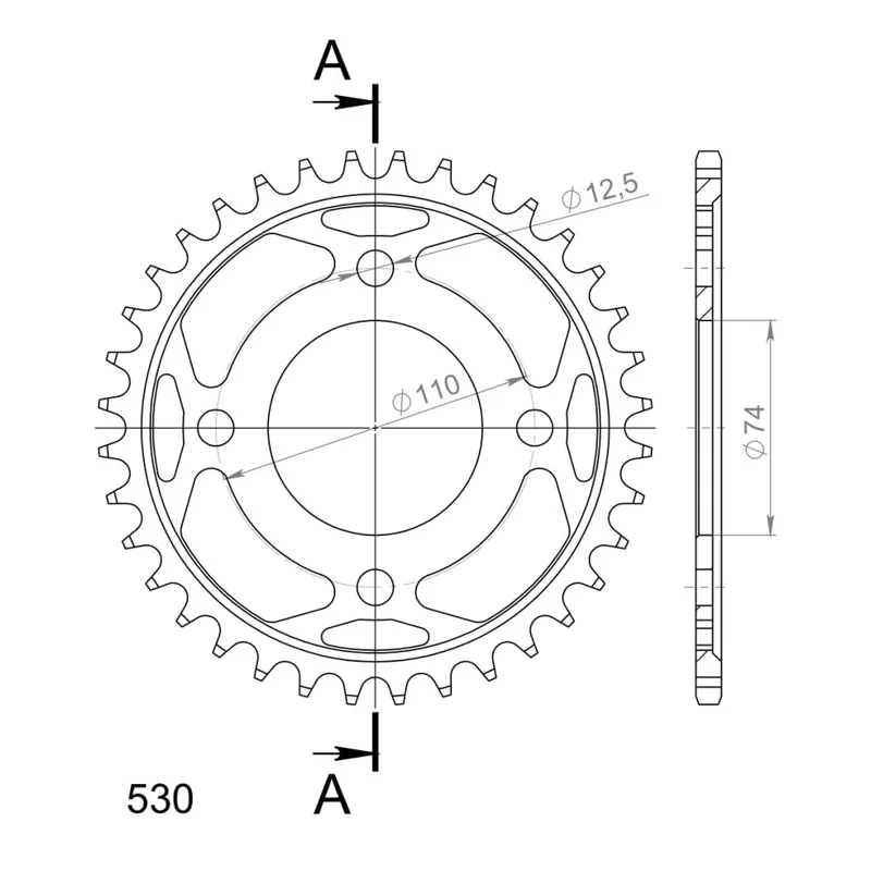 Horká Nabídka Řetězová rozeta SUPERSPROX RFE-854:36-BLK černý 36 zubů, 530