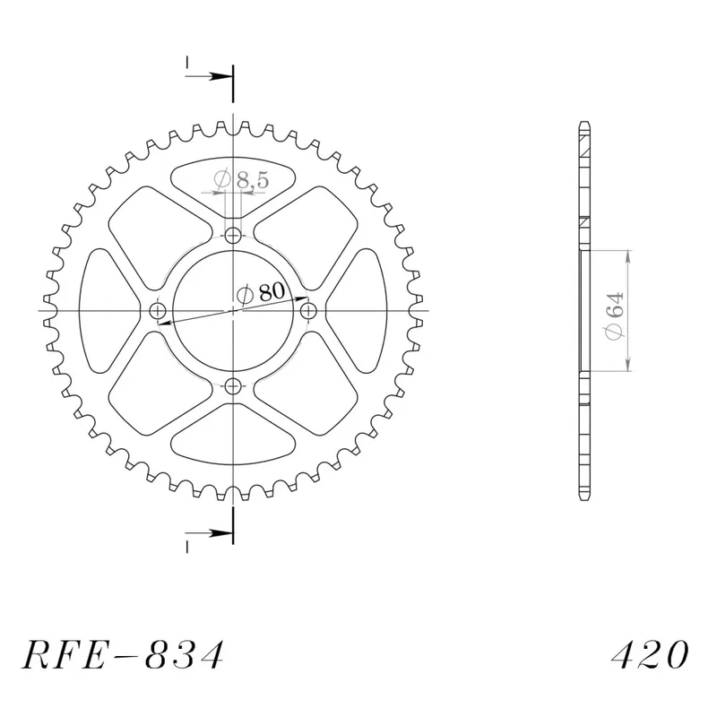 Doprava Zdarma Řetězová rozeta SUPERSPROX RFE-834:48-BLK černý 48 zubů, 420