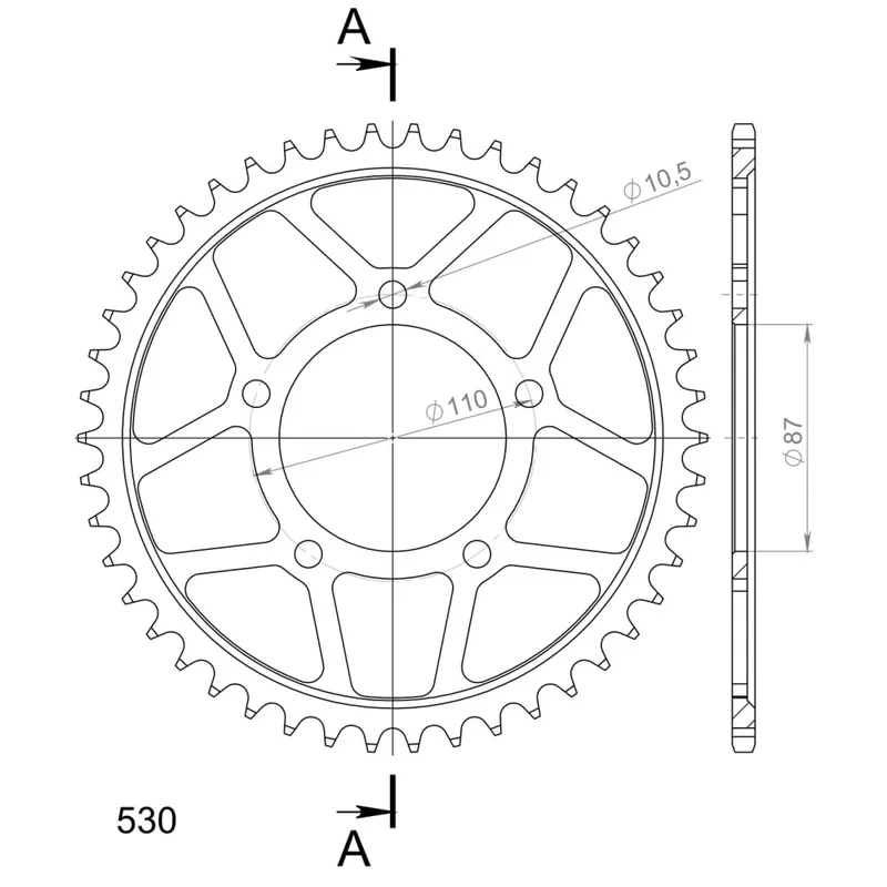 Expresní Doručení Řetězová rozeta SUPERSPROX RFE-829:46-BLK černý 46 zubů, 530