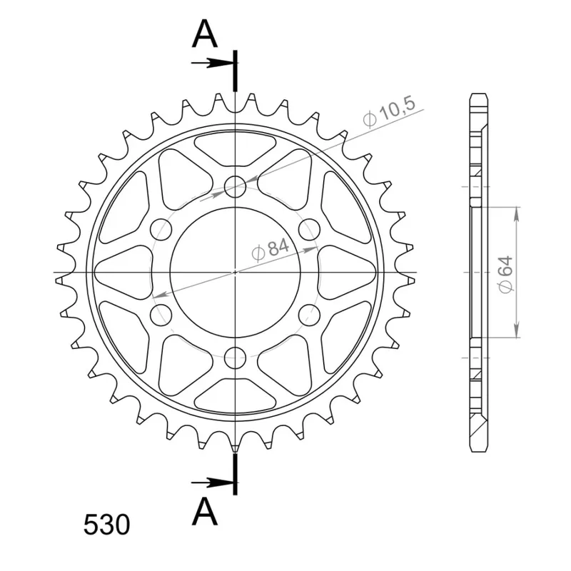 Originální Řetězová rozeta SUPERSPROX RFE-814:33-BLK černý 33 zubů, 530