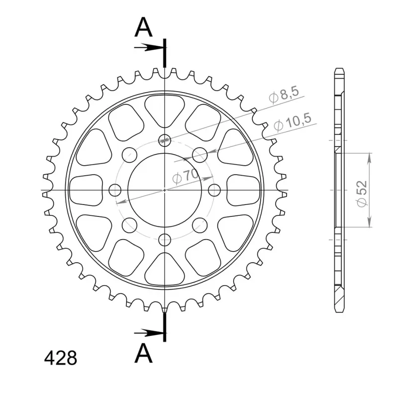 Řetězová rozeta SUPERSPROX RFE-802:41-BLK černý 41 zubů, 428 Sezónní Sleva