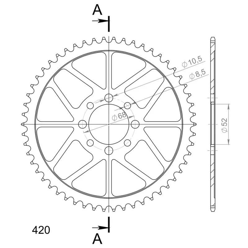 Sezónní Sleva Řetězová rozeta SUPERSPROX RFE-801:54-BLK černý 54 zubů, 420
