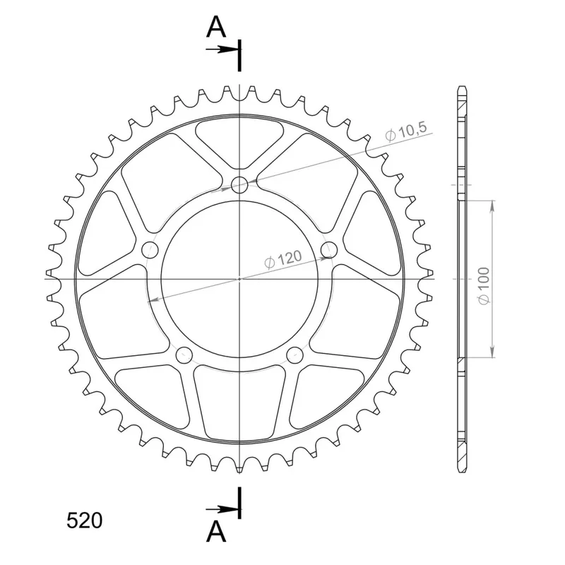 Nejlepší Volba Řetězová rozeta SUPERSPROX RFE-703:47-BLK černý 47 zubů, 520