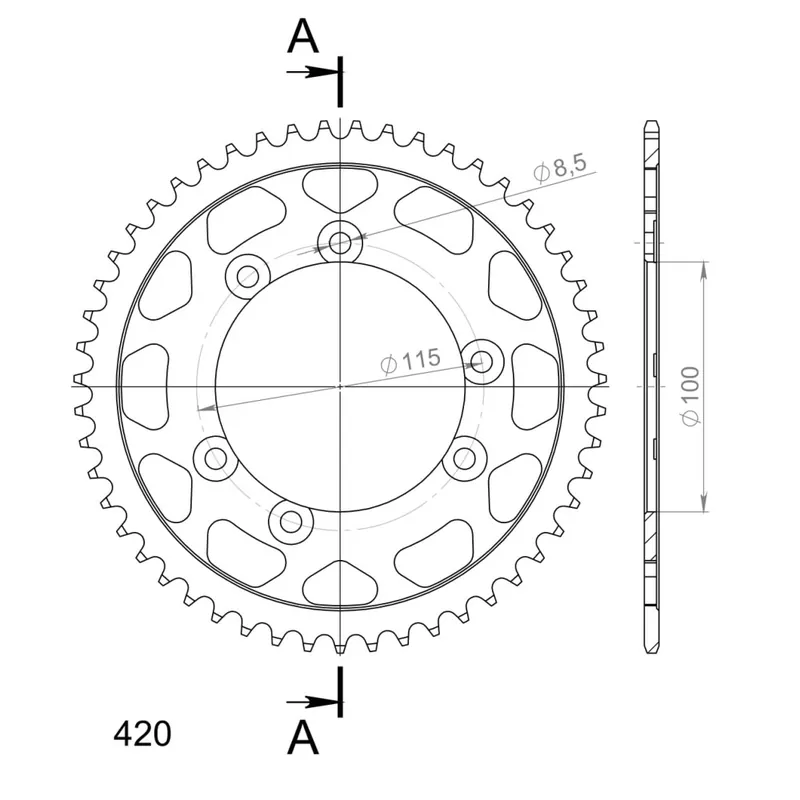 Nízká Cena Řetězová rozeta SUPERSPROX RFE-6615:51-BLK černý 51 zubů, 420