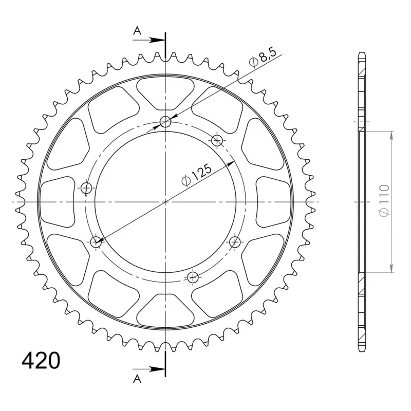 Omezená Nabídka Řetězová rozeta SUPERSPROX RFE-6602:56-BLK černý 56 zubů, 420