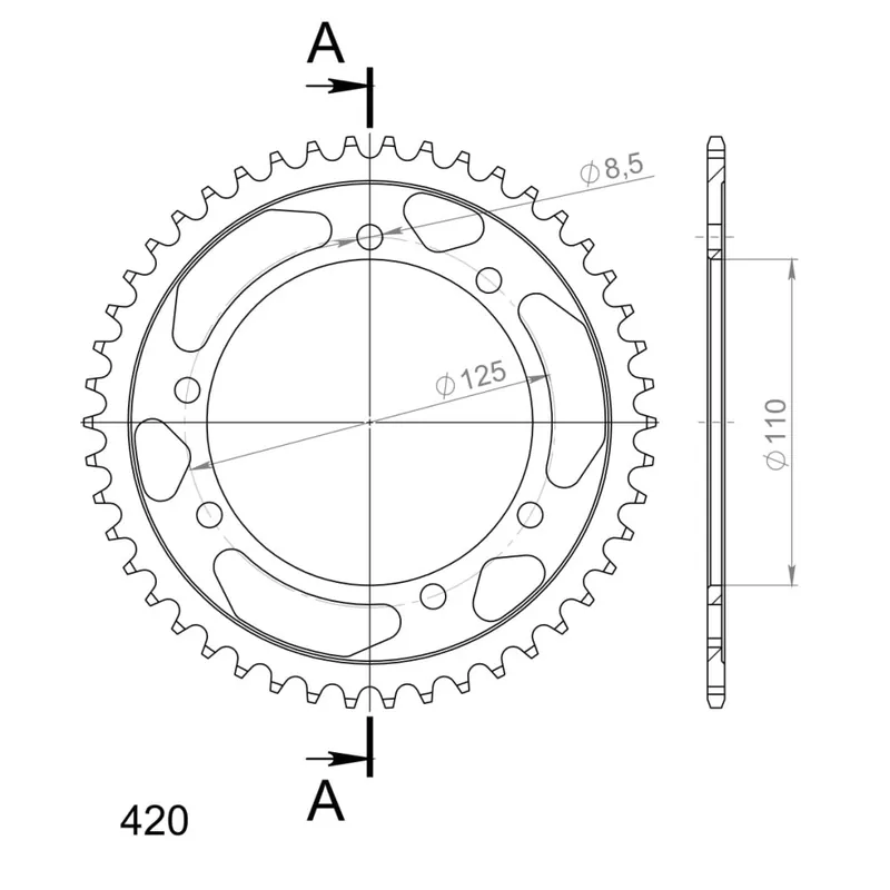 Ověřený Řetězová rozeta SUPERSPROX RFE-6602:46-BLK černý 46 zubů, 420