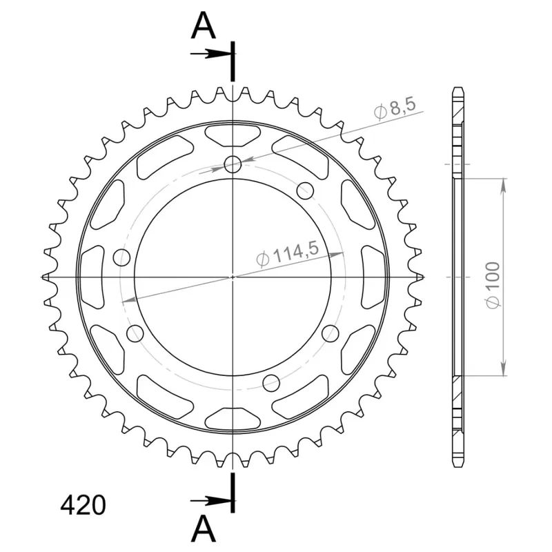 Řetězová rozeta SUPERSPROX RFE-6601:46-BLK černý 46 zubů, 420 Přímo Od Výrobce