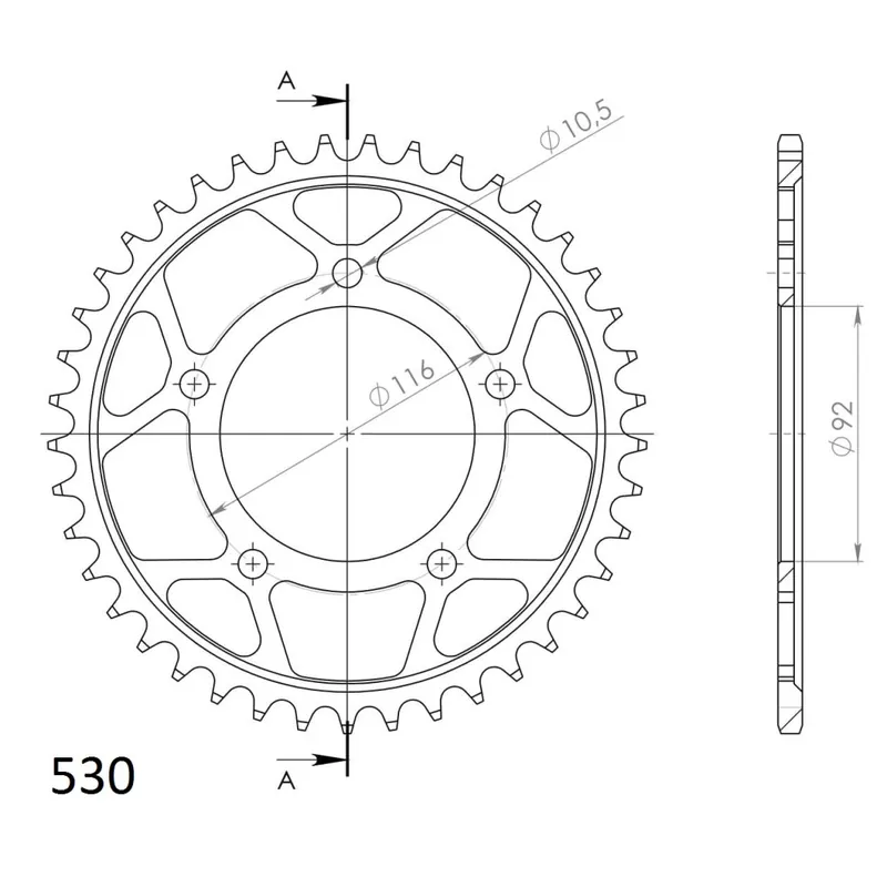 Hit Sezóny Řetězová rozeta SUPERSPROX RFE-489:41-BLK černý 41 zubů, 530