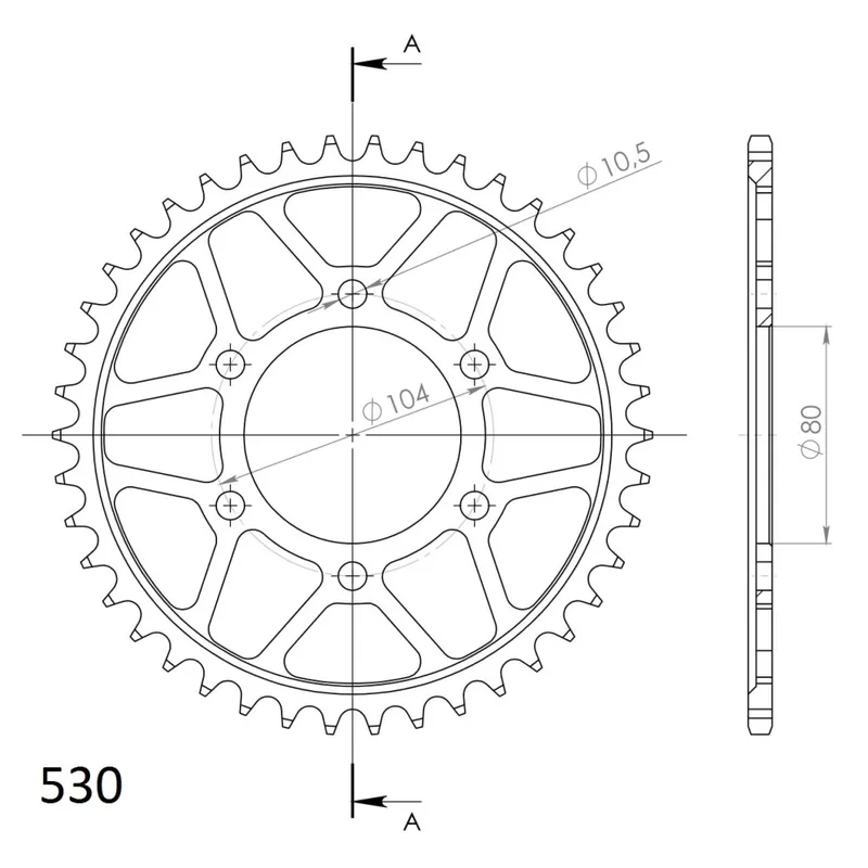 Cenově Výhodný Řetězová rozeta SUPERSPROX RFE-488:42-BLK černý 42 zubů, 530