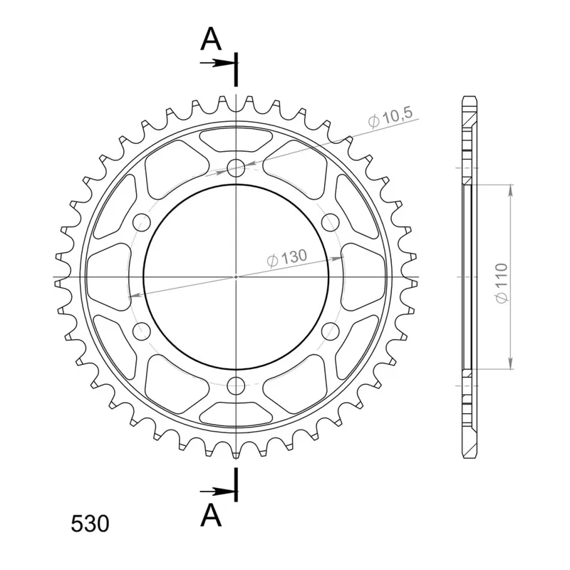 Bezpečná Platba Řetězová rozeta SUPERSPROX RFE-479:41-BLK černý 41 zubů, 530