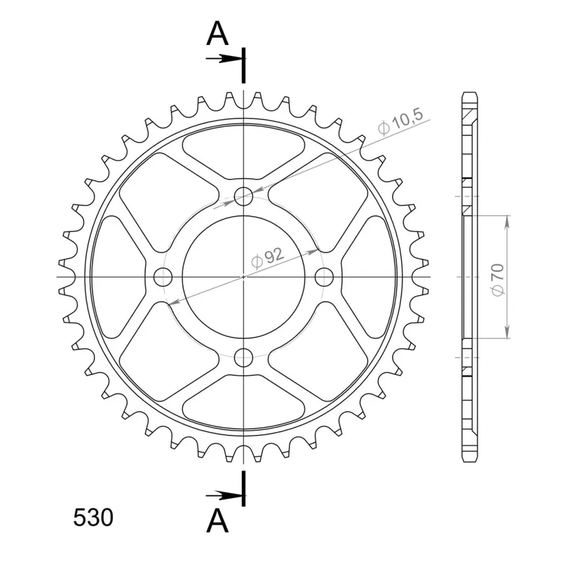 Dokud Zásoby Vydrží Řetězová rozeta SUPERSPROX RFE-476:40-BLK černý 40 zubů, 530