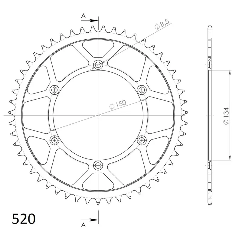 Řetězová rozeta SUPERSPROX RFE-460:48-BLK černý 48 zubů, 520 Dokud Zásoby Vydrží