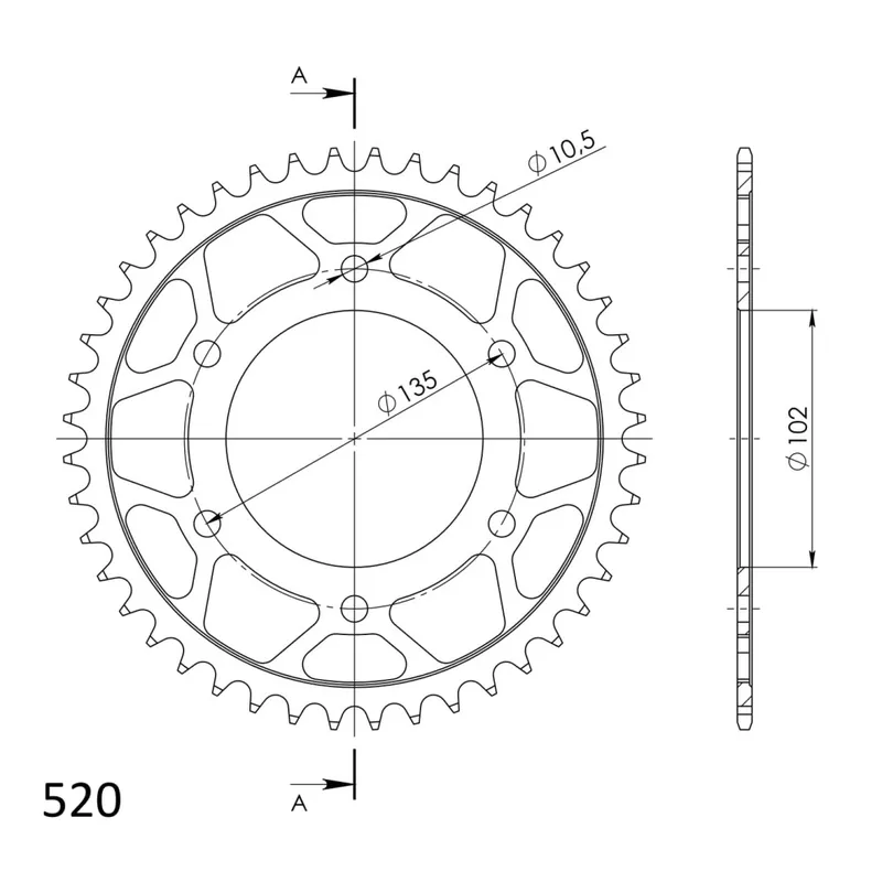 Nejlepší Cena Řetězová rozeta SUPERSPROX RFE-401:44-BLK černý 44 zubů, 520