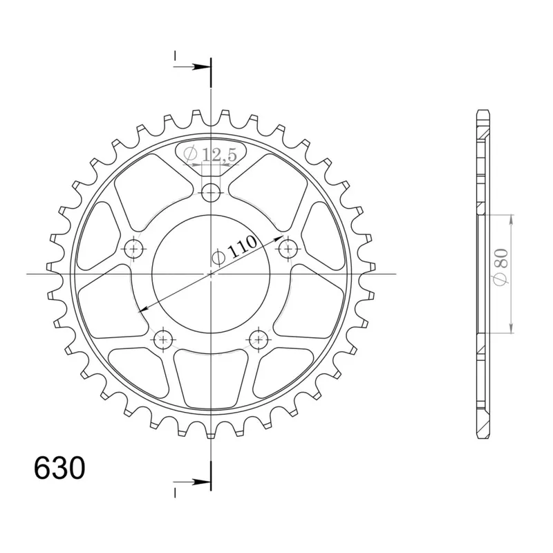 Řetězová rozeta SUPERSPROX RFE-336:35-BLK černý 35 zubů, 630 Doprava Zdarma