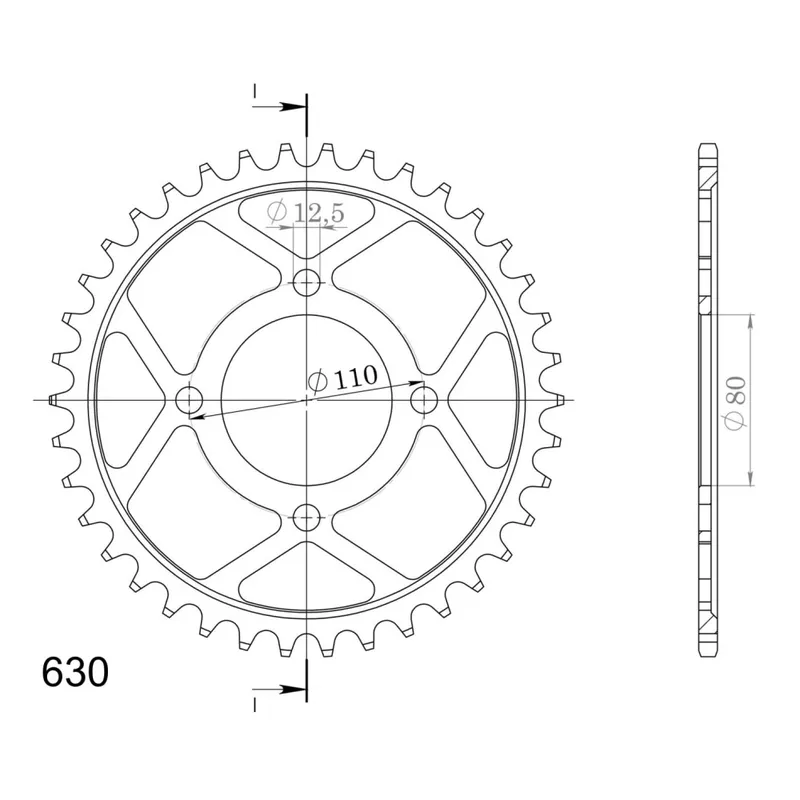 Řetězová rozeta SUPERSPROX RFE-333:43-BLK černý 43 zubů, 630 Kup Teď