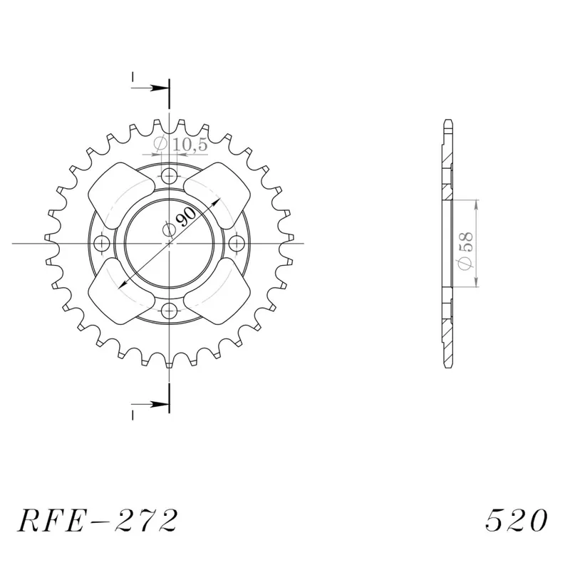 Víkendová Akce Řetězová rozeta SUPERSPROX RFE-272:31-BLK černý 31 zubů, 520