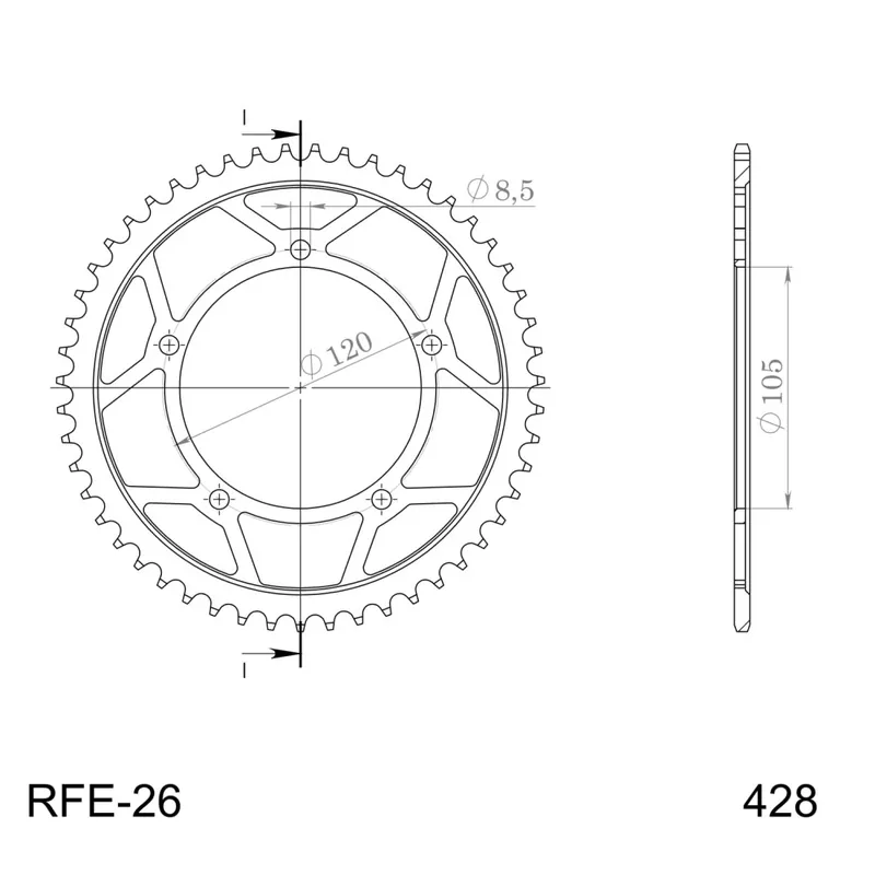 Nejlepší Volba Řetězová rozeta SUPERSPROX RFE-26:60-BLK černý 60 zubů, 428
