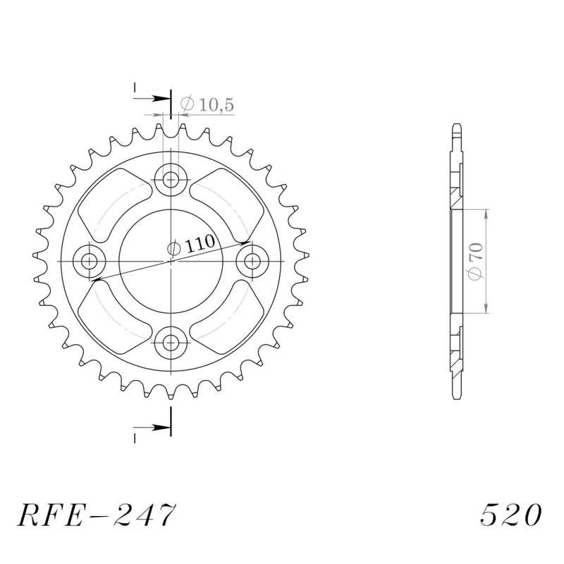 Prémiový Řetězová rozeta SUPERSPROX RFE-247:36-BLK černý 36 zubů, 520