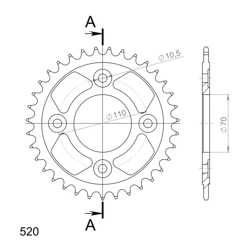 Cenově Výhodný Řetězová rozeta SUPERSPROX RFE-247:35-BLK černý 35 zubů, 520
