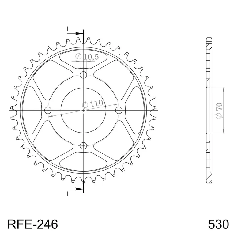 Moderní Řetězová rozeta SUPERSPROX RFE-246:41-BLK černý 41 zubů, 530