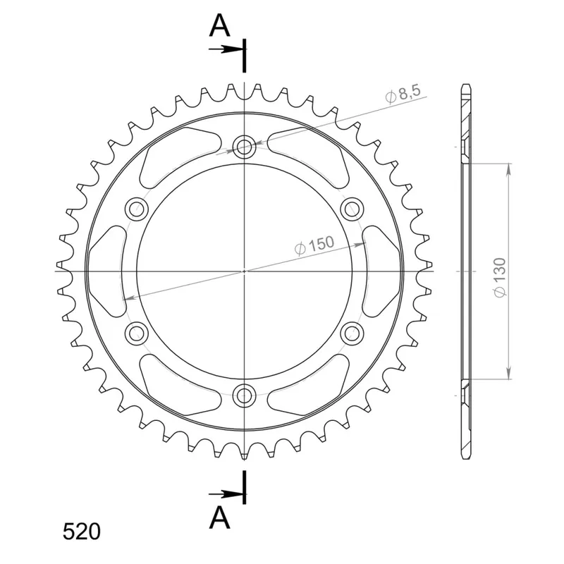 Speciální Cena Řetězová rozeta SUPERSPROX RFE-245:43-BLK černý 43 zubů, 520