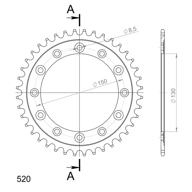 Nejlepší Volba Řetězová rozeta SUPERSPROX RFE-245/2:40-BLK černý 40 zubů, 520