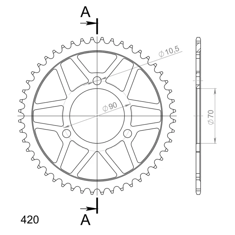 Top Prodej Řetězová rozeta SUPERSPROX RFE-239:48-BLK černý 48 zubů, 420