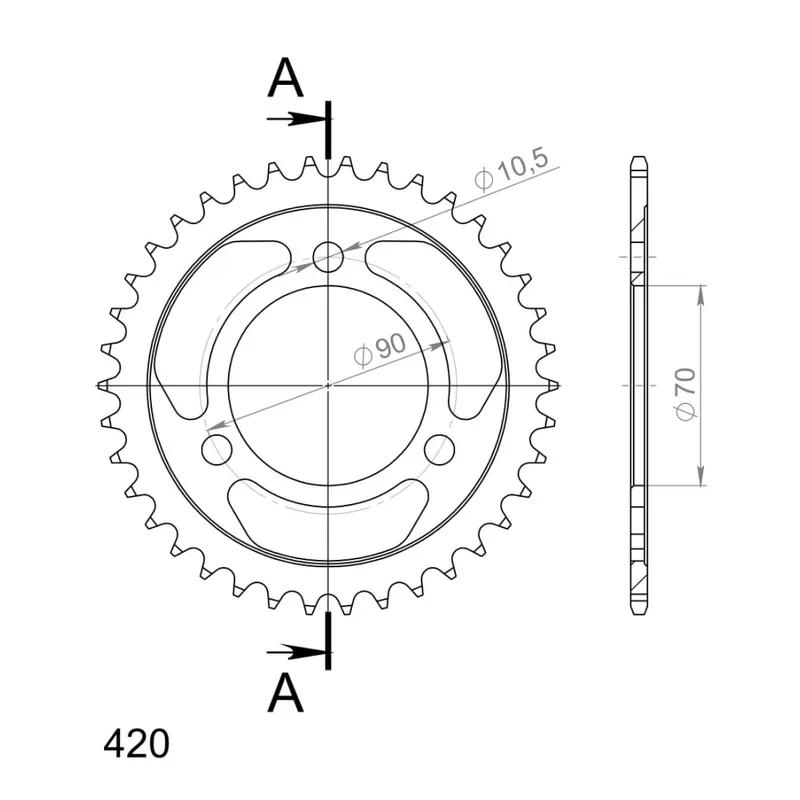 Originální Řetězová rozeta SUPERSPROX RFE-239:38-BLK černý 38 zubů, 420