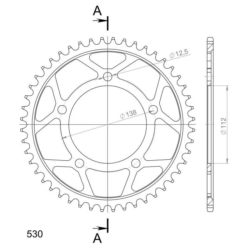 Expresní Doručení Řetězová rozeta SUPERSPROX RFE-302:48-BLK černý 48 zubů, 530